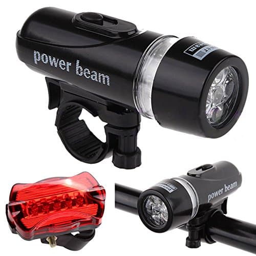 Bike Front Light, Waterproof Bicycle light, 5 LED, cycle light, FREE Tail Light,Easy to Install Safety LED Flashlight for Cycling,Commuting,Riding