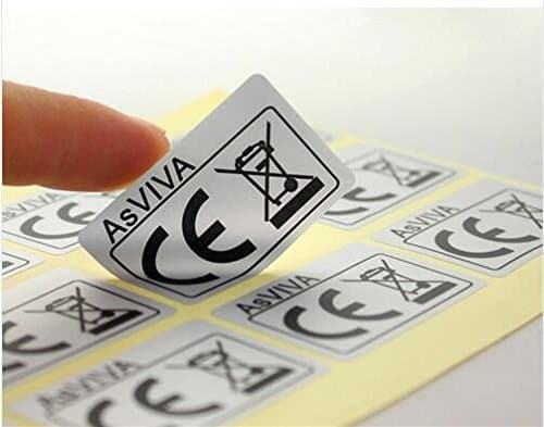 1000pcs Customize Rectangle Matt Silver Glue Label, Digital Printed Matt Silver CE Certificate Stickers