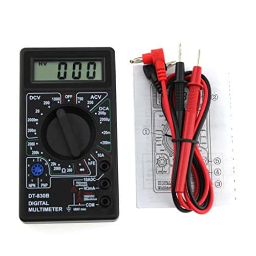 DT830B LCD Digital Multimeter Voltmeter Ammeter AC DC Voltage Resistor Diode Circuit Tester (Black)