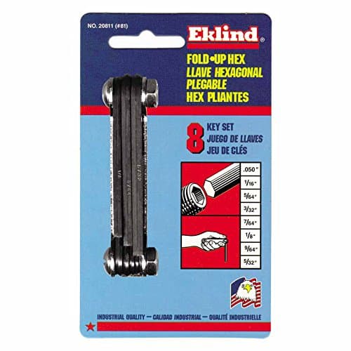 Inch Fold-Up Hex Key Sets, 8 per fold-up, Hex Tip, Inch, Short (82 Pack)