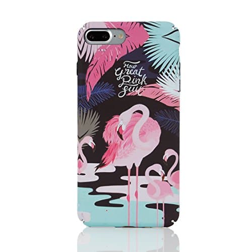iPhone 7 Plus Glow in the dark Case Snap On Slim Fit Shell Luminous Back Cover for iPhone 7 5.5-inch (Pink Flamingo)
