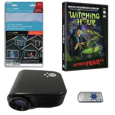 Virtual Reality Halloween Projector Value Kit with Phantasms AtmosFEARFx DVD and Screen