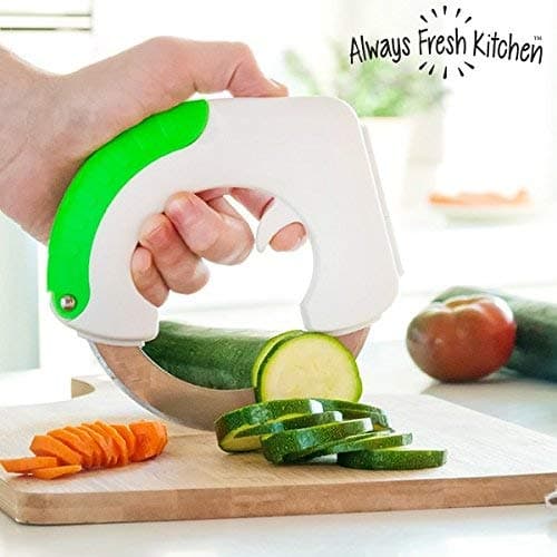 Always Fresh Kitchen Chop & Roll Circular Knife, White, 3 x 15 x 14.5 cm