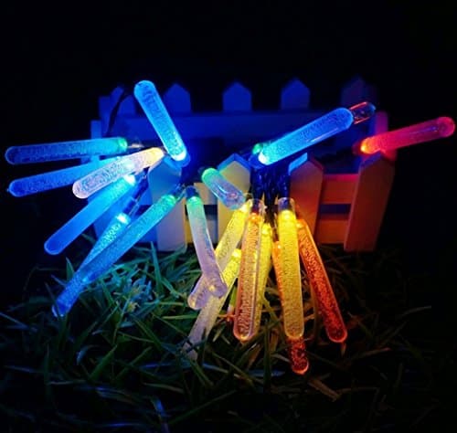 Solar 20L Ice Piton String Light 15.7FT/4.8M Outdoor String Light Solar Powered Waterproof Starry Fairy Lighting Christmas Decoration Flashing Lights