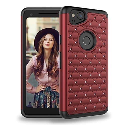 Google Pixel 2 Case,Dake Dual Layer Defender Heavy Duty Shockproof Protective Case for Google Pixel 2 (2017) Red