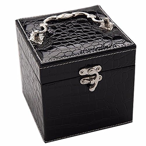 Soaptree 3 Layers Removable Earring Ear Studs Ring Box Bracelet Watch Display Storage Case &amp; Organizer(C-Black)