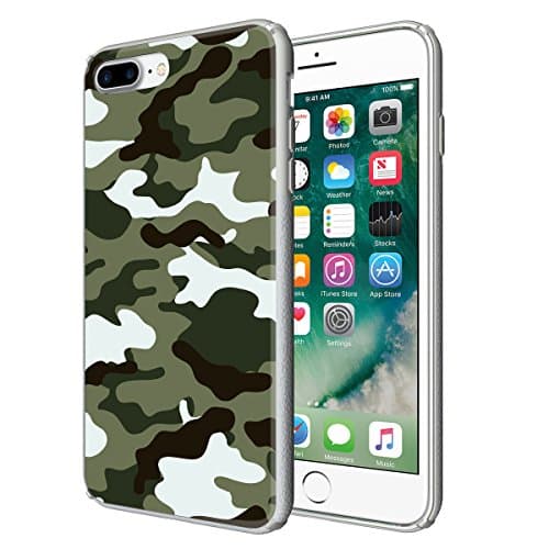 iPhone 8 Plus Case, iPhone 7 Plus Case, Lecedo Ultra Thin Tempered Glass Rigid Back with Air Cushion Technology and Hybrid Drop Protection for Apple iPhone 7 Plus/iPhone 8 Plus 5.5" - Camo