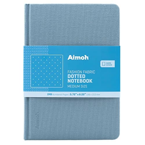 Hardcover Notebook - DOTTED Pages, Medium Size - A5-249 Pages - Denim Blue (60582)