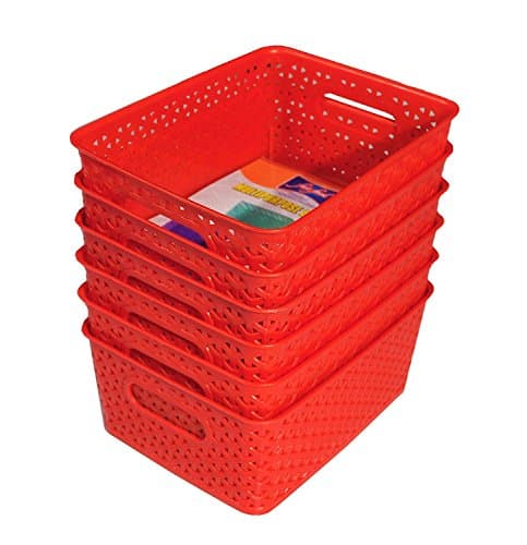 fair food™ Storage Basket for Multi Purpose USE - Set of 6 (RED)