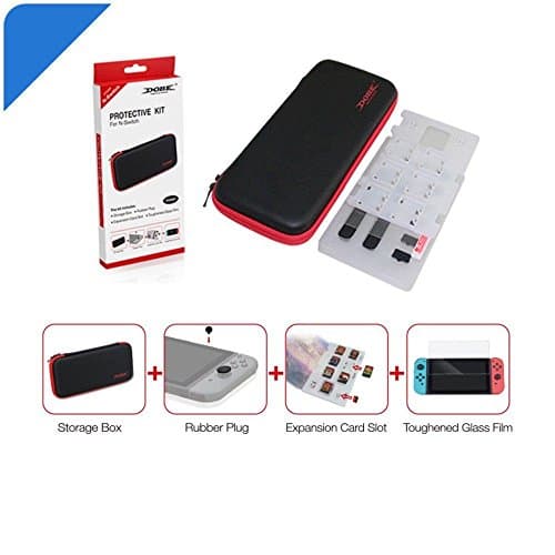 4 in 1 Protective Kit for Nintendo Switch EVA Hard Travel Games Case Pouch with LCD Screen Protector