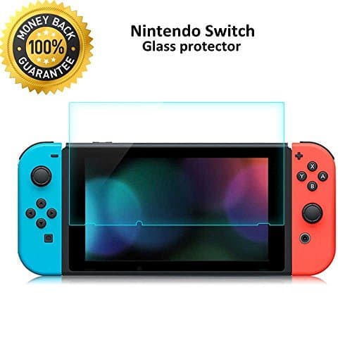 [Upgraded Version] Nintendo Switch Tempered Glass Screen Protector Anti-Fingerprint, Fantany Full Coverage Crystal Clear 9H Hardness Anti-Scratch Bubble Free Glass Protector film for Nintendo Switch