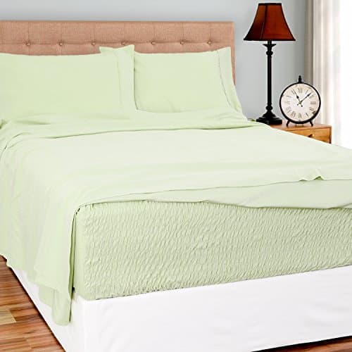 Bed Tite Stretch Fit Brushed Microfiber Soft-Woven Deep Pocket Sheet Set (Twin Size, Sage)