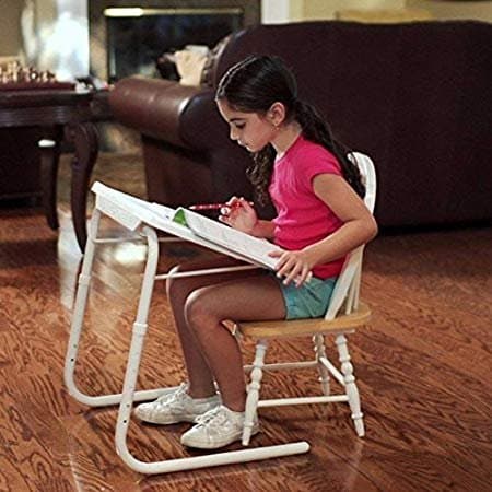 Cloudeal Foldable and Adjustable Multi Purpose Utility Table Mate for Laptop, Dinner, Study (White)