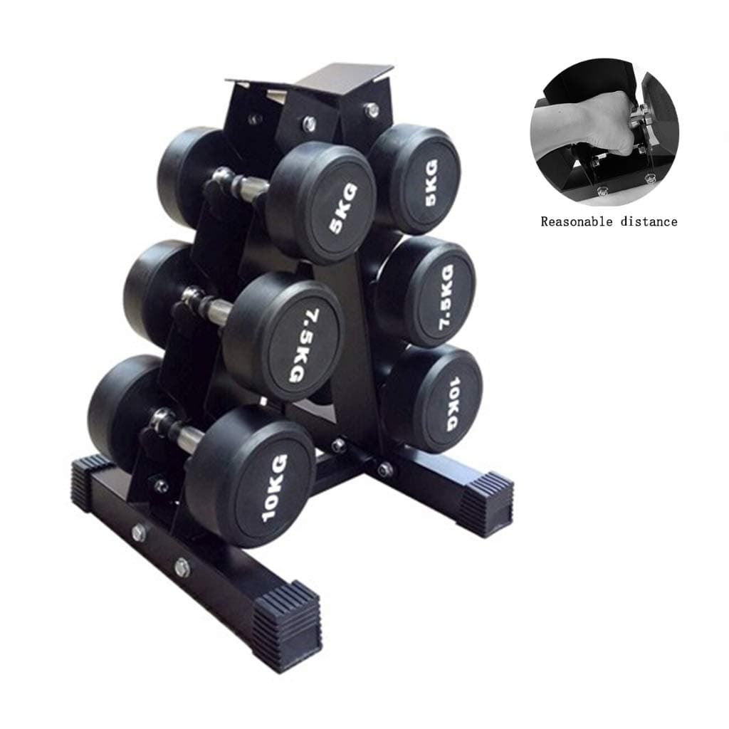 Dumbbell Racks Squat Bracket Dumbbell Storage Storage Bracket Gym Fixed Family Storage To Save Space (Color : Black, Size : Three pairs of shelves)