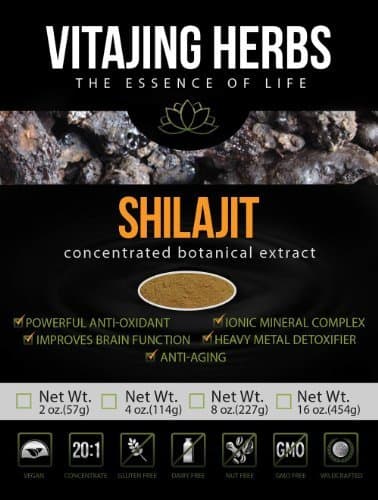 Shilajit Extract Powder 20:1 CONCENTRATION - Ionic Mineral Complex, 100% PURE POTENT EXTRACT, No Fillers, Binders or Additives! (8oz - 227gm) by VitaJing