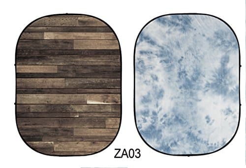 5 x 6.5ft Double-Sided Backdrop Twist Pop Out Muslin Background Panel with Carrying Case for Photography Studio Video Shooting