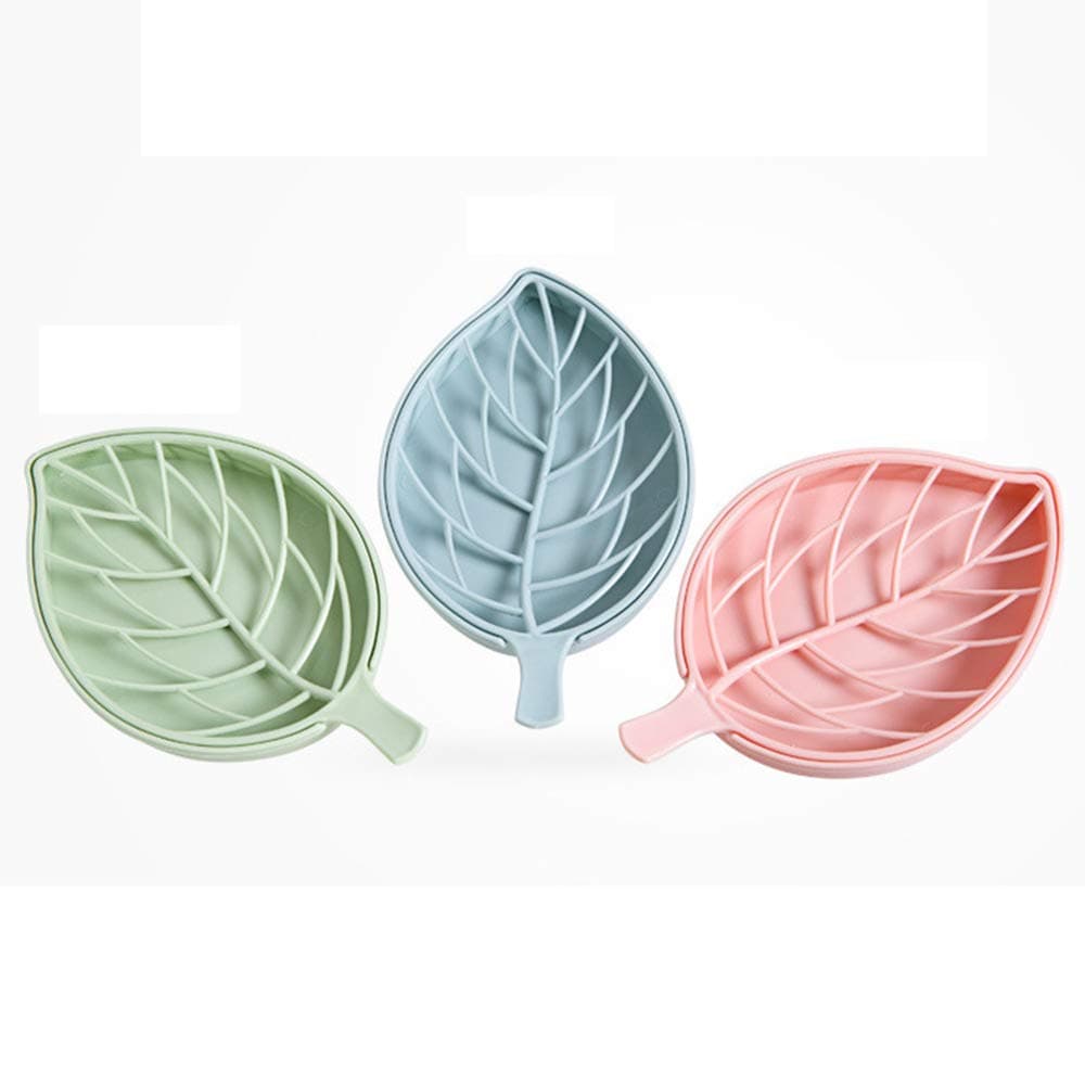 exmart Soap Savers Plastic Leaf Shape Box/Dish Case Container for Bathroom, 2 Pieces (One Size)