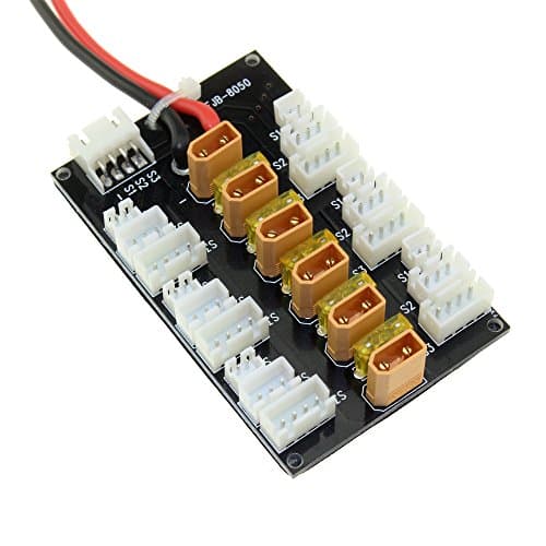 Soulload XT30 Parallel Charging Board Adaptor Lipo Battery Charger for 1S 2S 3S LiPo Batteries Compatible with 6pcs XT30 to JST Cable