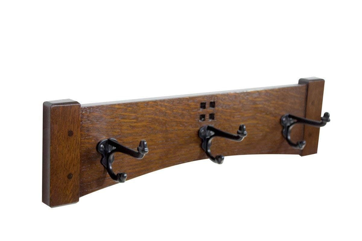 Coat Rack 18 Inch 3 Cast Iron Hook Coat Rack Arts and Crafts Style