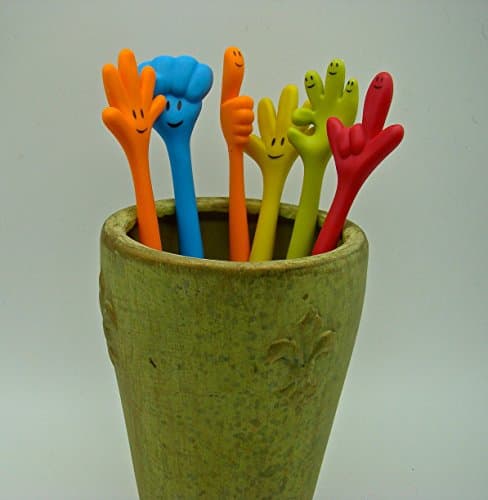 Fun Flexible Ballpoint Pen,Palm shape Pens, Pack 6.