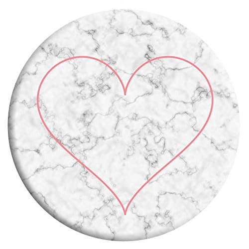 Multi-Function TracyWalk Customized White Expanding Cell Phone Holder/ Stand/ Grip for Smartphones and Tablets ( Marble Heart )