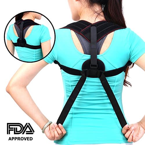 Back Posture Corrector with Extra Wide Straps for Women &amp; Men - Under Clothes Clavicle Support for Back Straightener Pain Relief - Primate Posture Brace - Upper Back Support for the Best Royal Posture