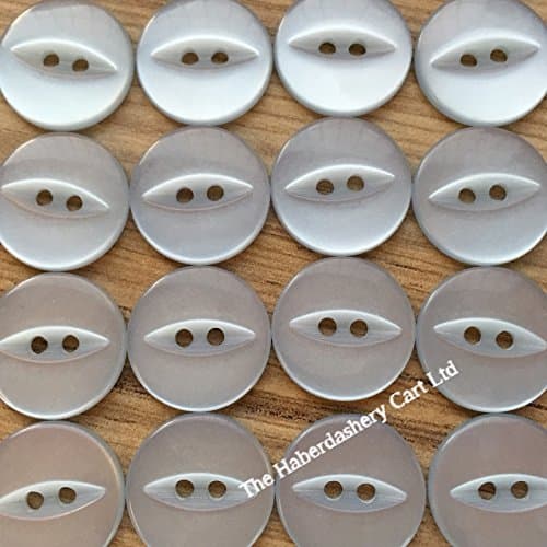 FISH EYE BUTTONS - White (various sizes) (Size 18-11.5mm)