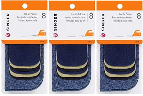 Singer 96 Iron-On Patches Combo, 8-Pack (Set of 3)