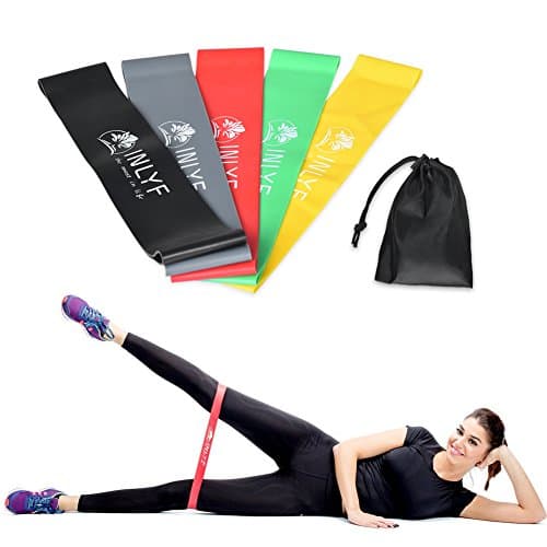 INLYF Resistance Loop Bands Set, Exercise Stretch Band for Home Fitness and Yoga, Set of 5