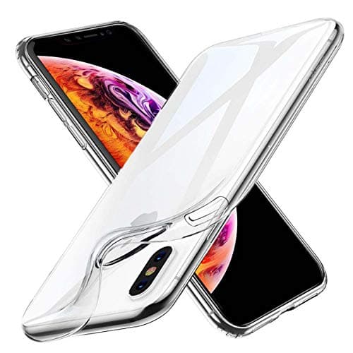 Pasnity Phone Case Compatible with iPhone Xs iPhone X, Slim Crystal Clear Flexible Soft TPU Cover [Support Wireless Charging] Four Corner Air Bag for Complete Protection 176