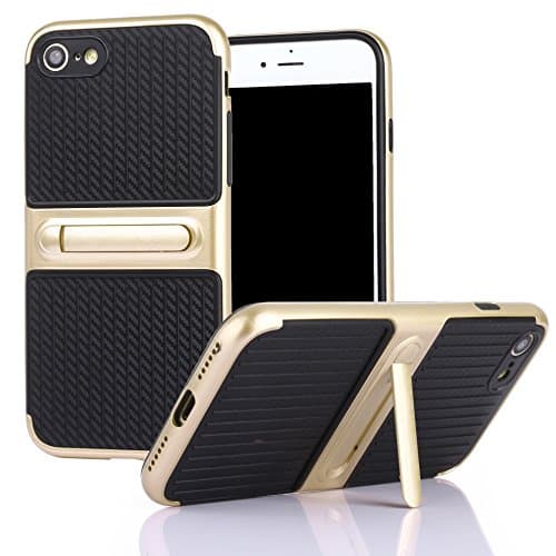 iPhone 7 Case / iPhone 8 Case with Kickstand [Dual Layer Protection] Phone Case for iPhone 7 / iPhone 8 (Gold)