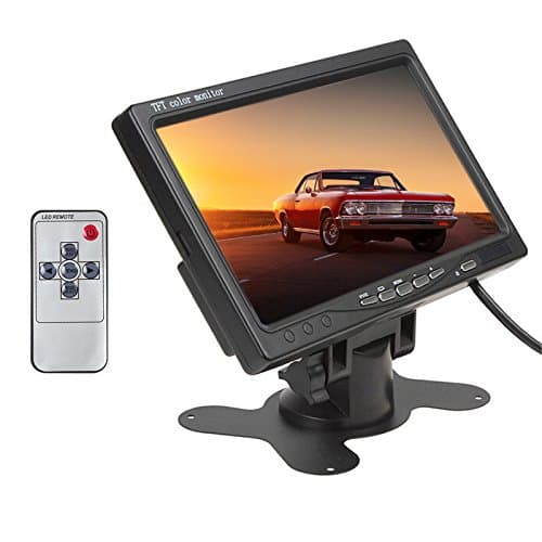 7 Inch Color TFT LCD Display Touch Button DC 12V Car Rear View Headrest Monitor for DVD Reversing Camera with Remote Controller and Stand
