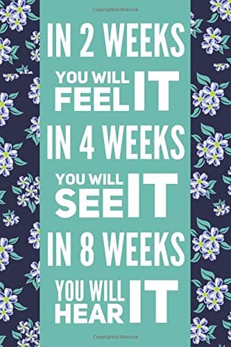 In 2 Weeks You Will Feel It, In 4 Weeks You Will See It, In 8 Weeks You Will Hear It: Blue Floral Print Motivational Quote 12 Week Diet Food Journal Daily Weight Loss Planner Paperback – 28 Apr 2019