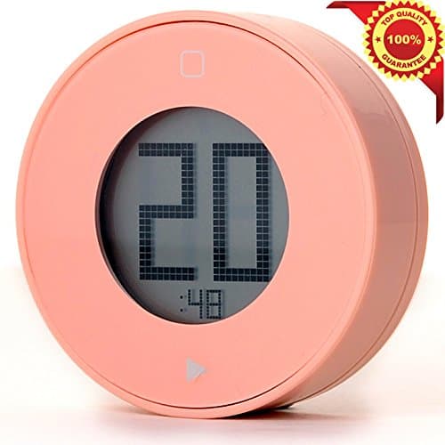 Deercy Digital Kitchen Timer with Large LCD Display Built-in Magnet, Simple and Easy-to-use Timer (Light Pink)