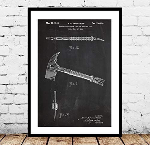 Firemans Axe Patent Firemans Axe Poster Firemans Axe Print Firemans Axe Art Firemans Axe Decor Firemans Axe Wall Art p1448