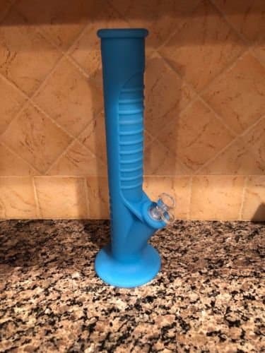 14" Silicone Unbreakable Water Rig Hookah (Blue)