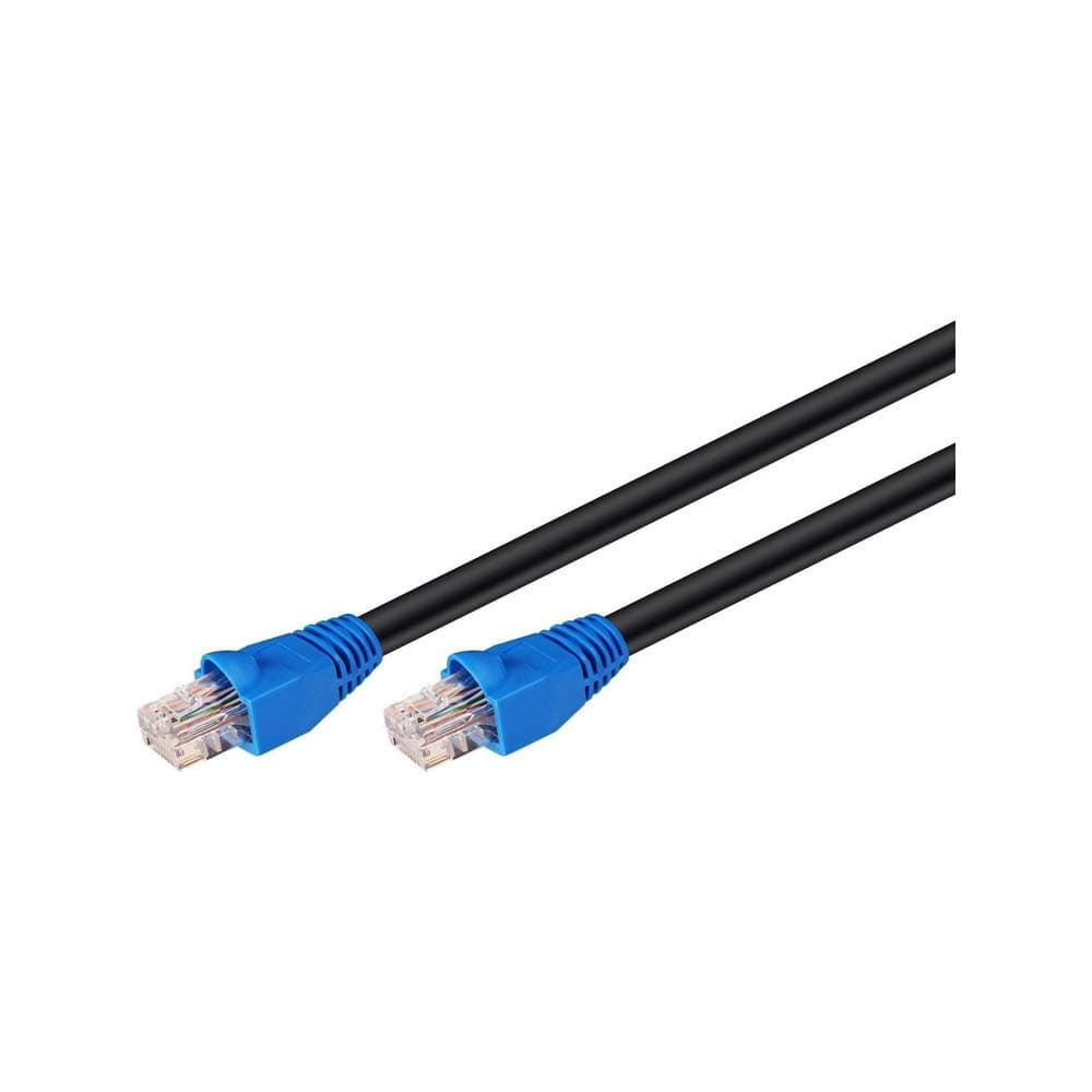 Goobay 94391 Outdoor Patch Cable CAT 6 Cable / 2-fold PE Sheath Waterproof / RJ45 Plug Ethernet Cable/Outdoor Network Cable 15m / Black/LAN Cable 15m