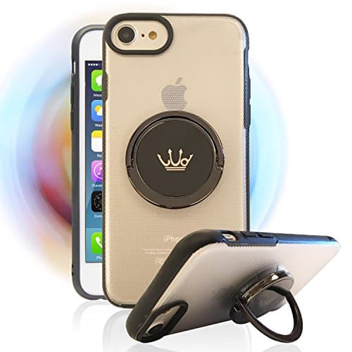 Spinner Cell Phone Case for Apple iPhone 8 and iPhone 7,Integrated with High Speed Rotating Ring Holder,Also Fit for iPhone Model 6S,6 (Semitransparent, iPhone 8,7,6S,6)