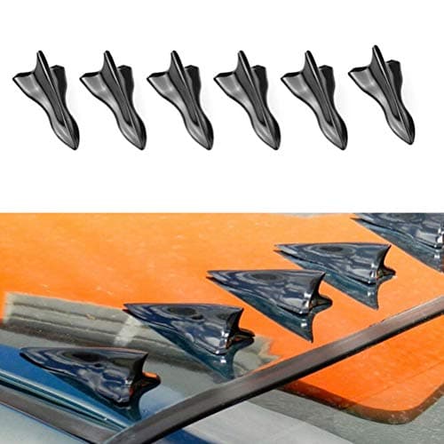 Joh05 6Pcs Shark Fin Diffuser Vortex Generator For Mazda Subaru Roof Spoiler Bumper