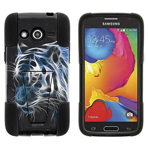 Samsung Galaxy Avant Case, Dual Layer Shell STRIKE Impact Kickstand Case with Unique Graphic Images for Samsung Galaxy Avant SM-G386T (T Mobile, MetroPCS) from MINITURTLE | Includes Clear Screen Protector and Stylus Pen - White Tiger
