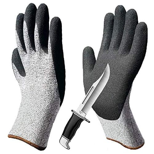 2 Pcs Coating Cut Resistant Gloves Non-Slip Breathable Work Gloves, Level 5 Protection Durable for Gardening Construction Woodworking Mechanic Auto