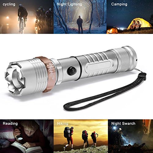 AVAWAY LED Torch LED Flashlight Adjustable Focus Handheld Flashlight Super Bright 1000 Lumens Waterproof Outdoor Torch for Camping, Hiking, Fishing