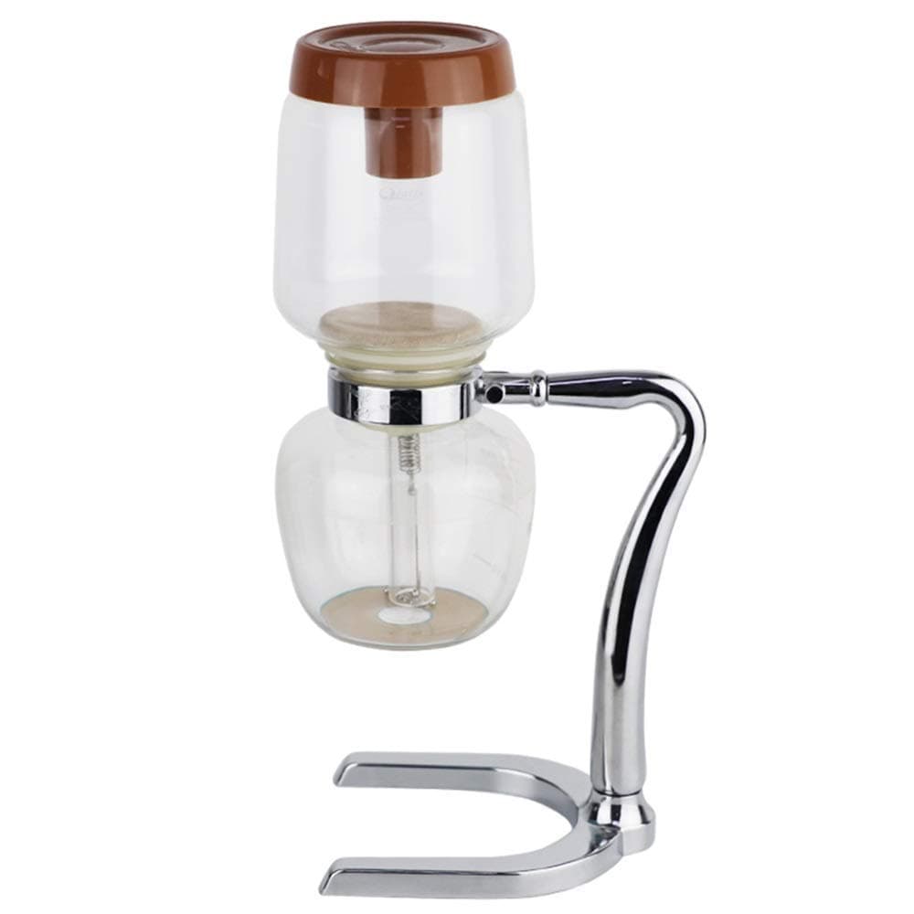 ZFFSC Coffee Maker Siphon Coffee Maker Coffee Siphon Pot Home Maker 3 Servings Siphon Brewing Coffee Household Vacuum Coffee Makers (Color : Silver, Size : 10.7x17.5x32cm)