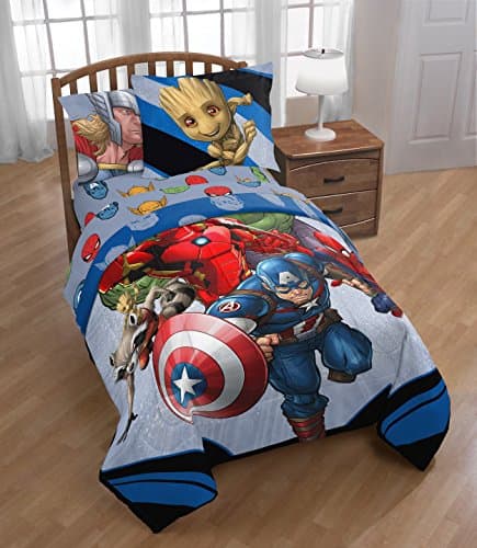 Avengers Marvel Comics Boys Full Comforter, Sheets & Shams (7 Piece Bed in A Bag) + Homemade Wax Melts
