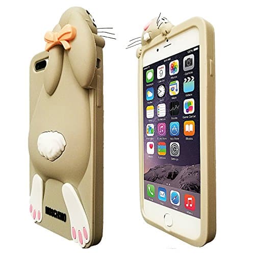 iPhone 7Plus Case,flowermelody Apple iPhone 7 Plus Case,Bumper Cover Shock-Absorption Bumper and Anti-Scratch,iPhone Lovely Interesting Cool Funny Case,3D Silicone Case,TPU(gray)