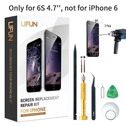 Screen Replacement for iPhone 6S 4.7'' with Tools,Instruction and 2 Screen Protectors,OEM Repair Kit (6S in Black)