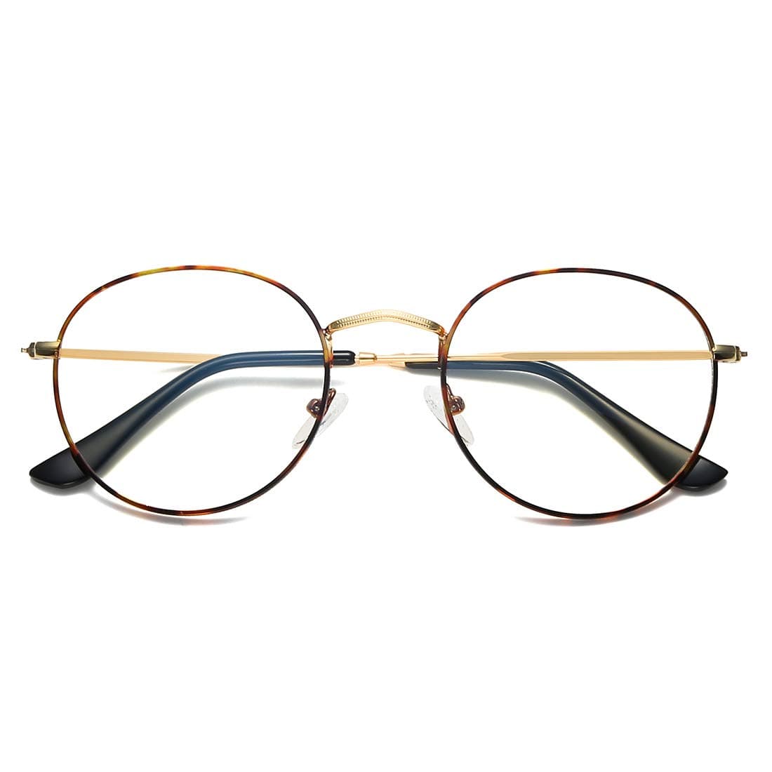 LKEYE Blue Light Blocking Glasses Filter UV Retro Small Round Ultra Computer&Gaming Eyewear LK5904 Leopard Frame/Anti-Blue Light Lens