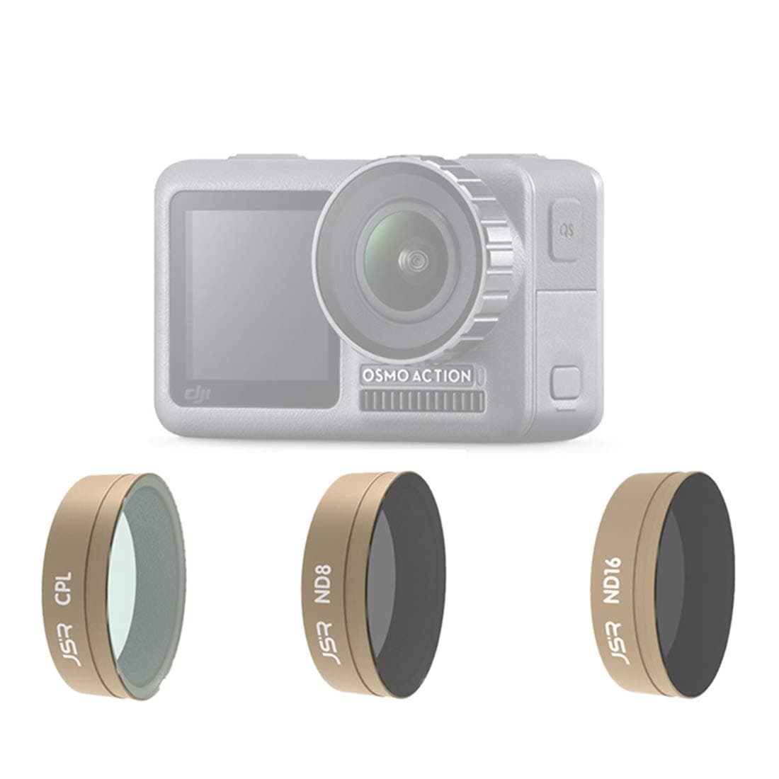 Yavso 3pcs Filter Camera Lens Filter ND Filter Set for DJI OSMO ACTION Camera Accessories - CPL ND8 ND16 Filters Kit