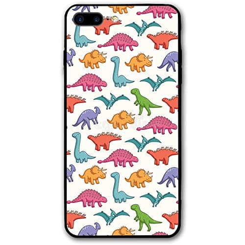 Happy Index Cute Dinosaurs Pattern iPhone 7 Plus Case/iPhone 8 Plus Case Soft TPU Shell Shock-Absorption Bumper Anti-Scratch Case Enhanced Grip Protective Defender Cover