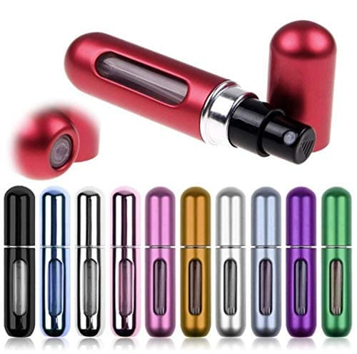 AFABE 5ml Mini Refillable Empty Perfume Atomizer Bottle for Travel Spray Scent Pump Case Purple